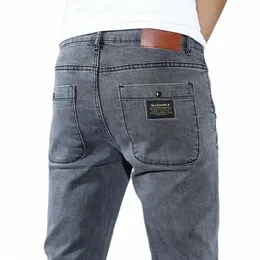 Hommes Trendy Petit Jeans évasés Polyvalent Casual Lg Pantalon Élastique Slim Fit Adolescents Style Coréen Cott Matériel s6jr #