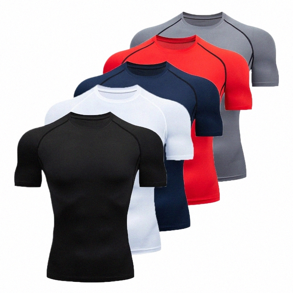 Erkekler Tshirt Klasik Tasarım T-Shirt Erkekler Günlük Sıkı Tshirt Spor Salonu Fitn Compri Gömlek Hızlı Kuru Yaz Fi E8TV#