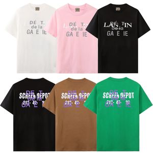 Мужская футболка дизайнерская мода с коротким рукавом галереи футболка Хлопковая футболка с буквенным принтом футболки High Street люксовый бренд женские топы для отдыха Размер XS-XL-12
