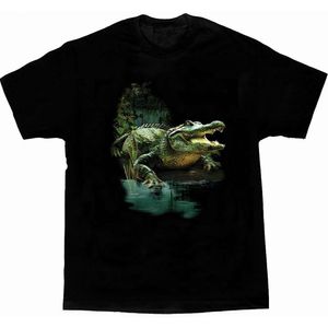 hommes Tshirts Fashions Marque Broit Swamp Crocodile Imprimé pour les grands t-shirts de t-shirt en coton pur décontracté pour hommes