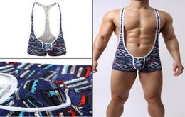 Mannen Hemdjes Sexy Mankini Badpak Uconvex Turnpakje Pouch Body Shorts Sportondergoed Slaapkleding Gay Worstelen Singlet Ju3032717