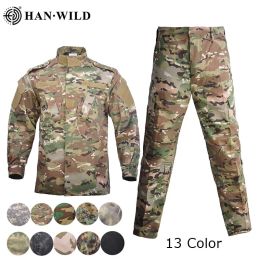 Uniforme de hombre Airsoft camuflaje traje táctico Camping ejército fuerzas especiales combate Jcckets pantalones ropa de soldado Militar
