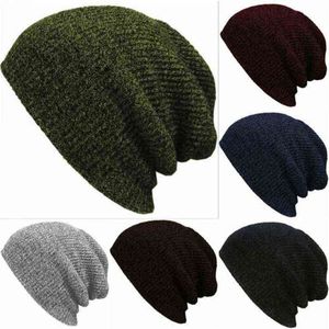 Hombres Unisex Ski Slouch Beanie Hat Winter Warm Skateboards Beenie Loose Caps New Y21111