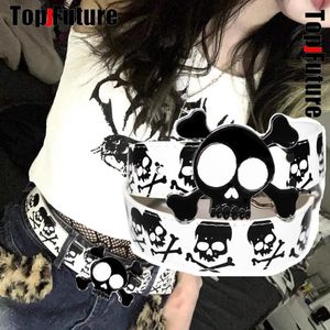 Hombres Unisex Women Y2K Girl Decorat Gothic Lolita Punk Punk Harajuku Cinturón de calavera cinturón Steampunk Costing Fiest Belt 240521