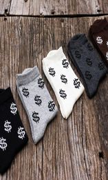 MENS US Dollar Print katoensokken Ademend Casual Sport Sock Fashion Hosiery Hoge kwaliteit 5 Colors2592877