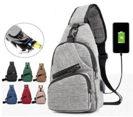 Mannen USB -borstzakken grote capaciteit voorkomen stelen over schouder moblie telefoonlaadzak kinderen volwassenen handbags9340955