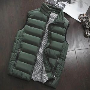 Hommes gilet manteau coton rembourré fermeture éclair coupe-vent épaissi sans manches doudoune Streetwear automne hiver vêtements d'extérieur 240108