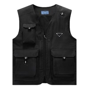 Hommes gilet designer vêtements d'extérieur manteaux été loisirs de plein air multi-poches polyvalent mince chérie col en v gilets manteau de mode