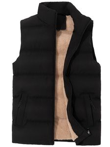 Veste d'hiver chaude pour hommes, gilet d'extérieur rembourré, bouffant, doublure polaire épaisse, sans manches, manteau en duvet de coton, grande taille 5XL