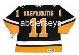 Mannen Vintage # 11 DARIUS KASPARAITIS CCM Hockey Jersey op maat elk naamnummer