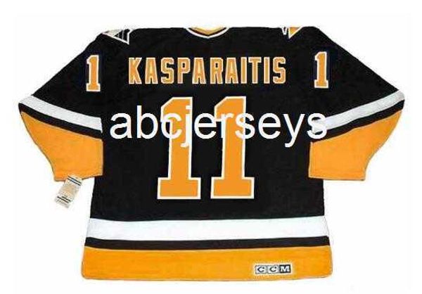 Hommes Vintage # 11 DARIUS KASPARAITIS CCM Hockey Jersey personnalisé n'importe quel numéro de nom