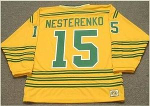 Hommes Vintage # 15 ERIC NESTERENKO Chicago Cougars 1974 WHA Hockey Jersey personnalisé n'importe quel numéro de nom