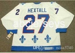 Hommes Vintage # 27 RON HEXTALLS Quebec Nordiquess 1992 CCM Vintage Hockey Jersey personnalisé n'importe quel numéro de nom