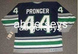 Mannen Vintage #44 CHRIS PRONGER Hartford Whalers 1993 CCM Hockey Jersey aangepaste naam nummer