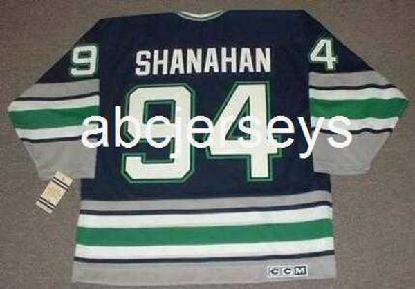 Hommes Vintage # 94 BRENDAN SHANAHAN Hartford Whalers 1995 CCM Hockey Jersey personnalisé n'importe quel numéro de nom
