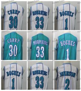 Hommes Vintage Basketball Hommes Tyrone 1 Muggsy Bogues Jerseys Larry 2 Johnson Dell 30 Curry Alonzo 33 Mourning Glen 41 Rice Basketball8046422