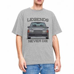 Hommes Vintage Car W201 Legends Never Die Shirt Merch Classic 190E Cars Pure Cott Vêtements Nouveauté Classique T-Shirts J8Lh #