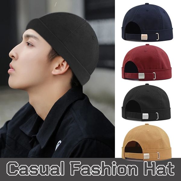 Hommes Vintage Docker Cap Brimless Chapeau Beanie Chapeaux Rétro Réglable Littéraire Propriétaire Marin Femmes Hip Hop 240111