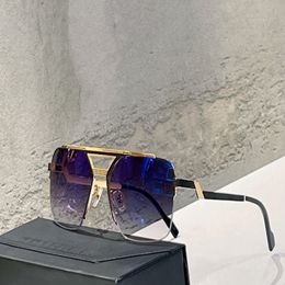 Hommes Lunettes de soleil de lunettes vintage 9102 Gold Blue ombes Sport Lunes avec boîte 2553