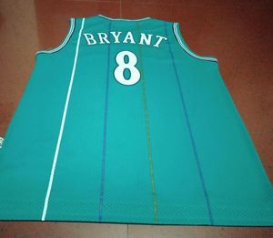 Men Vintage Green Rare #8 K B Authentieke borduurgrootte S-5XL College Basketball Jersey of Custom enige naam of nummertrui