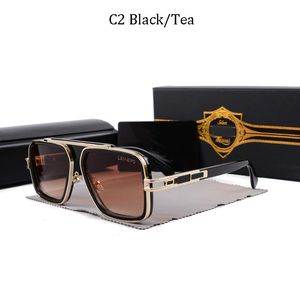 Hommes Vintage Pilot Dita Sunglasses Square Square Fashion's Fashion Designer de mode Luxury Golden Frame Sunglasses UV400 Gradient 561