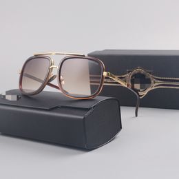 Hommes Vintage Pilot Lunettes de soleil carrées Lunettes de soleil pour femmes Créateur de mode Nuances Luxe Cadre doré Lunettes de soleil UV400 Dégradé LXN-EVO DITA soixante-dixième 1828