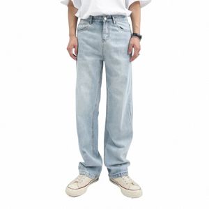 Hommes Vintage Mer Lâche Casual Style De Base Droite Denim Jeans Pantalon Mâle Streetwear Hip Hop Denim Pantalon Hommes Jeans g7y4 #