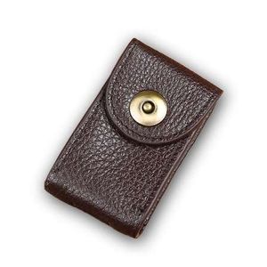 Mannen taille riem opknoping mini tas zachte lederen auto sleutel portemonnee met gesp bruine koffie kleur, handgemaakte vintage