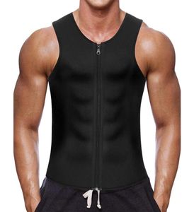 Men Taille Trainer Vest voor neopreen korset lichaamsbuik Shaper ritssluiting Shapewear Sauna Slimming shirt263d2873759
