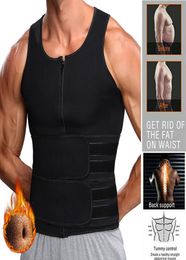 Men Taille Trainer Vest Neoprene Sauna Suit voor mannen Taille Trainer Vest Zipper Body Shaper met verstelbare tanktop Faja Shapewear4750084