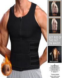 Men Taille Trainer Vest Neoprene Sauna Suit voor mannen Taille Trainer Vest Zipper Body Shaper met verstelbare tanktop Faja Shapewear6951148