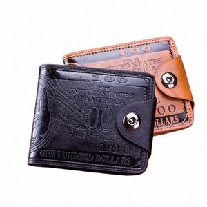 portefeuille masculin Fi Dollar Match Carte Holder C Embrayage Pocket Pocket Fi Short PU Le cuir portefeuille Purse 2 couleurs P8MW #