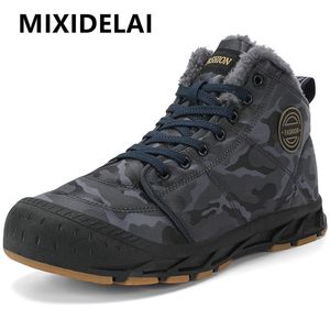 Men Warm Winter Boots enkel waterdichte pluche sneeuw buiten sneakers werken mannelijk rubber 's big size 2 23 3 3 3