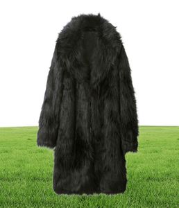Hommes chaud hiver Long manteau de haute qualité fausse fourrure vestes vêtements d'extérieur point ouvert pardessus Homme Jacket1991274