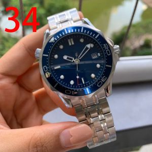 Mannen kijken 41MM Automatische Mechanische Outdoor Heren Horloges blauwe Wijzerplaat Met Roestvrij Stalen Armband Draaibare Bezel Transparante Horloges Case Back jason007 AAA