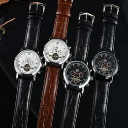 Montre homme 41mm mouvement mécanique avec bracelet en cuir montres de luxe cadran blanc noir PP0820012606