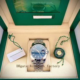 Herenhorloge 40 mm Romeinse cijfers 126300 Blauw Jubileum Gecanneleerd Volledige set BP Automatisch mechanisch saffierglas HEREN Horloges Waterdicht Originele verpakking