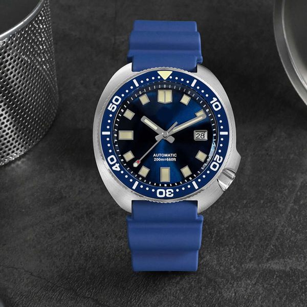 Reloj De Hombre 44 Mm Nueva Tortuga Buceo Nh35 Pulsera Mecánica Automática De Zafiro 20 Bar Luminoso