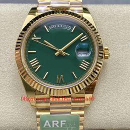 Men Bekijk ARF Factory 40mm 18ct geel goud 3255 beweging automatische heren 228238 armband heren saffier waterdichte horloges dikte 12,2 mm