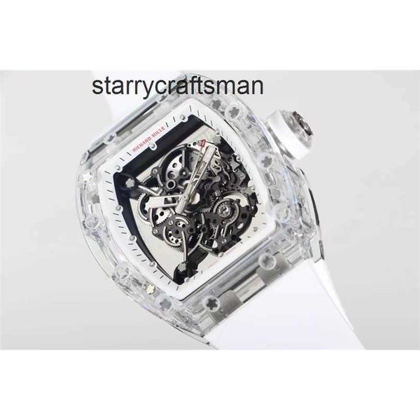 Les hommes regardent un homme automatique montre la montre-bracelet mécanique Superclone Swiss RM055 Superclone blanc céramique mécanique transparente