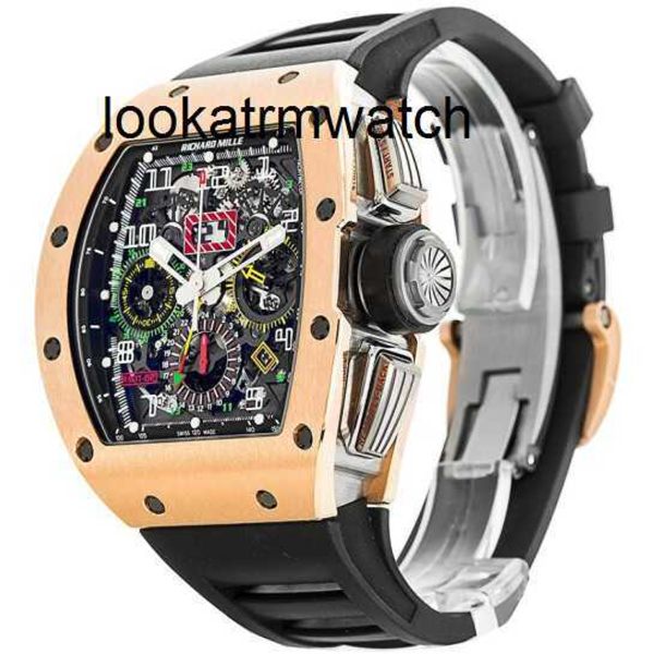 Les hommes regardent les montres de bracelet mécaniques automatiques Swiss RM Montres Homme Mens Rose Gold Time Monthz0dc