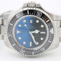 Herenhorloge D-Blauw 44MM Diepe keramische lunette SEA-Dweller Saffier Cystal roestvrij staal 316L Glide Lock-sluiting Automatisch mechanisch me261s