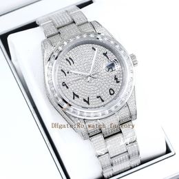 Mannen Horloge Diamant 316 Roestvrij Staal Saffier Waterdicht Disc41MM 2813 Machines Automatisch Uurwerk Vrouwen Horloges Arabische Wijzerplaat