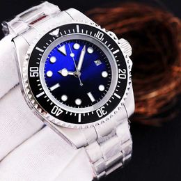 Relógios masculinos de alta qualidade com movimento automático Montre de relógios de pulso vida à prova d'água aço inoxidável relógio de pulso preto azul mostrador 904L
