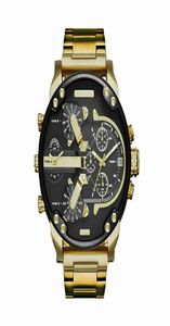 Mannen kijken naar grote wijzerplaat Quartz roestvrijstalen horloges DZ Fashion Luxury Business polshorloges leer voor 02146710078