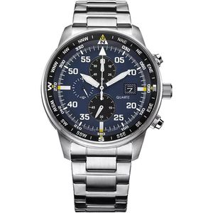 Montre homme luxe montres à quartz hommes diamètre 44mm original en acier inoxydable montre étanche simple boucle déployante montre-bracelet 220407