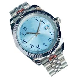 Des hommes montrent des montres de luxe anciennes arabes 41 mm bleu date juste watch mens automatiques montres mécaniques de luxe montres maître wrsitwatches r12