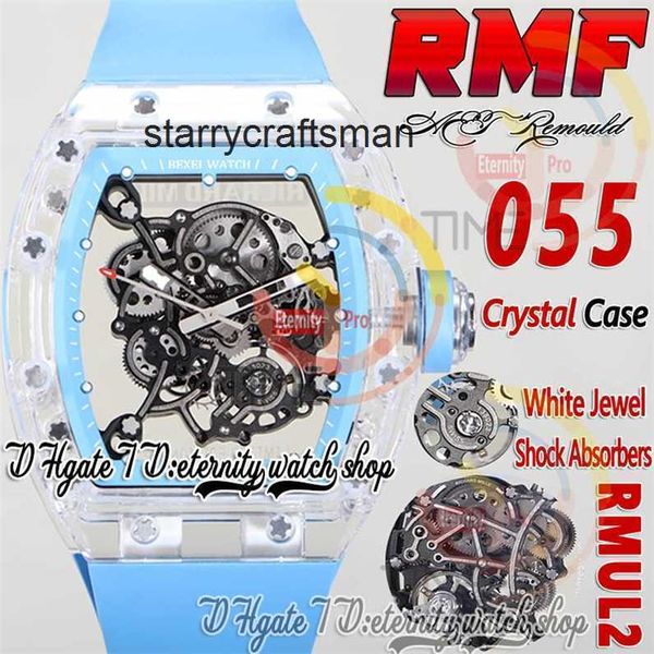 Hommes Regardez le cadran mécanique supérieur Hand Winding White Crystal Balance