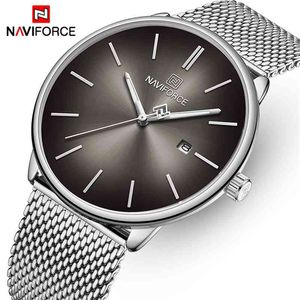 Mannen kijken Naviforce Top Luxe Merk Rvs Mesh Quartz Horloges Heren Waterdichte Big Sport Datum Klok Relogio Masculino 210517