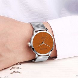 Mannen kijken Quartz Casual Es Simple Metal Hour Reloj Montre Mesh Roestvrijstalen Erkeek Kol Seringi Masculino Clock